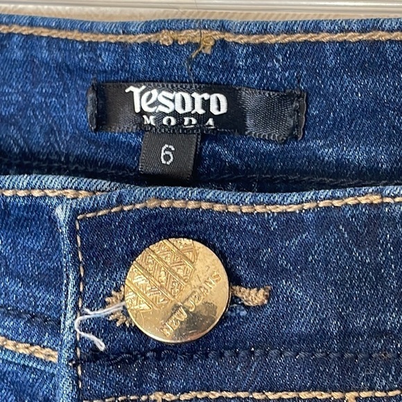 🆕 TESORO MODA Denim Skinny Pants Size 6 - Picture 5 of 5